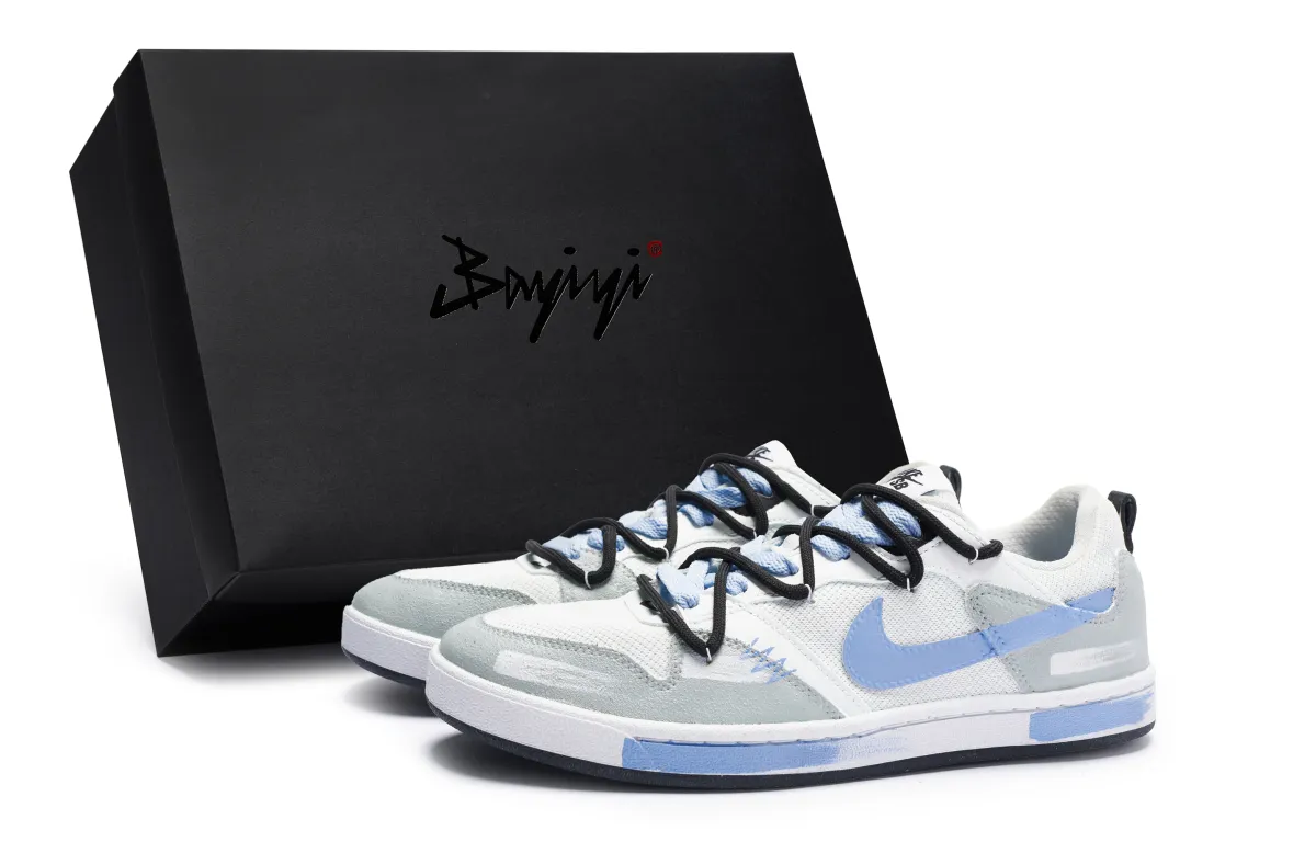 Nike SB Alleyoop 811 Manufacturing Slip Resistant Abrasion Resistant Low top Skateboard Shoes Men's White Gray Blue
