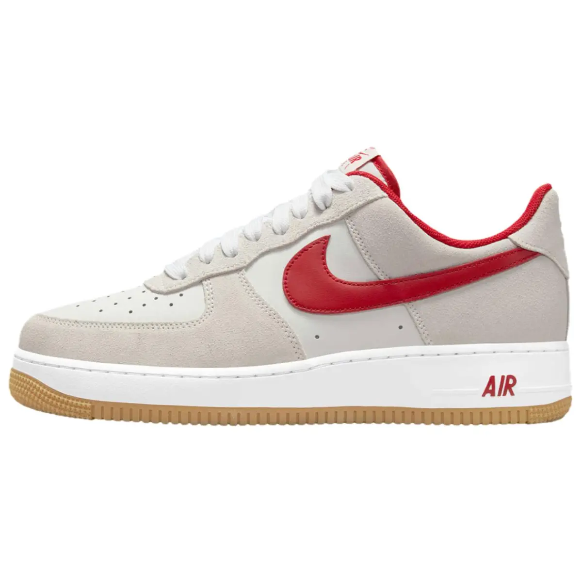 Nike Air Force 1 Cushioning Low top Skateboard Shoes Unisex Beige Red