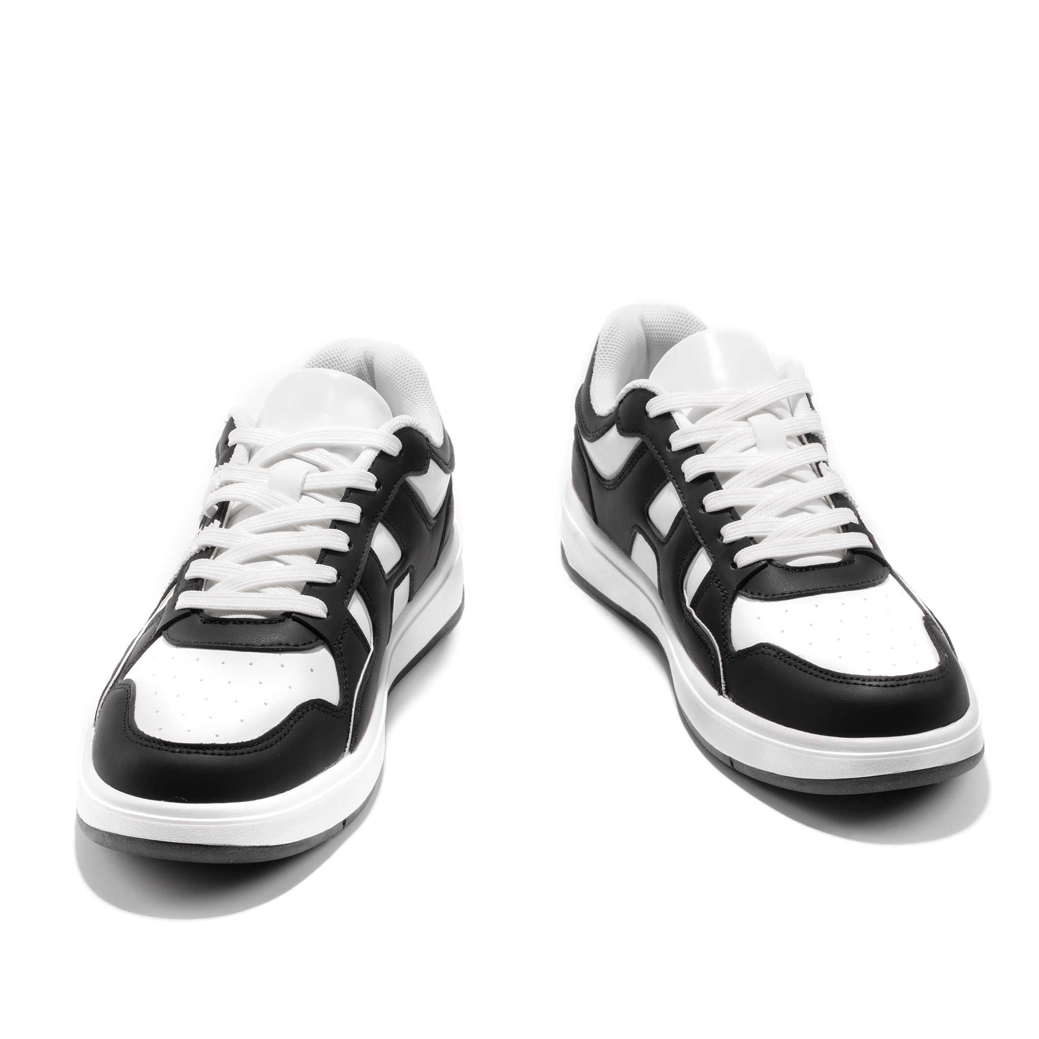 HOGK Microfiber Leather Coverage Non Slip And Waterproof Abrasion Resistant Low top Skateboard Shoes Unisex Black White