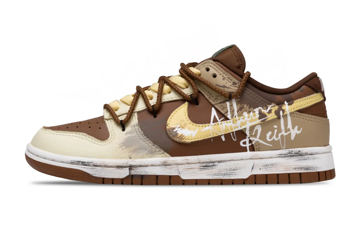 Nike Dunk Slip Resistant Abrasion Resistant Low top Skateboard Shoes Unisex Brown