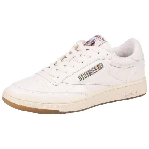 Paul Smith x Reebok CLUB C 85 VINTAGE Abrasion Resistant Low top Skateboard Shoes Unisex Gray White