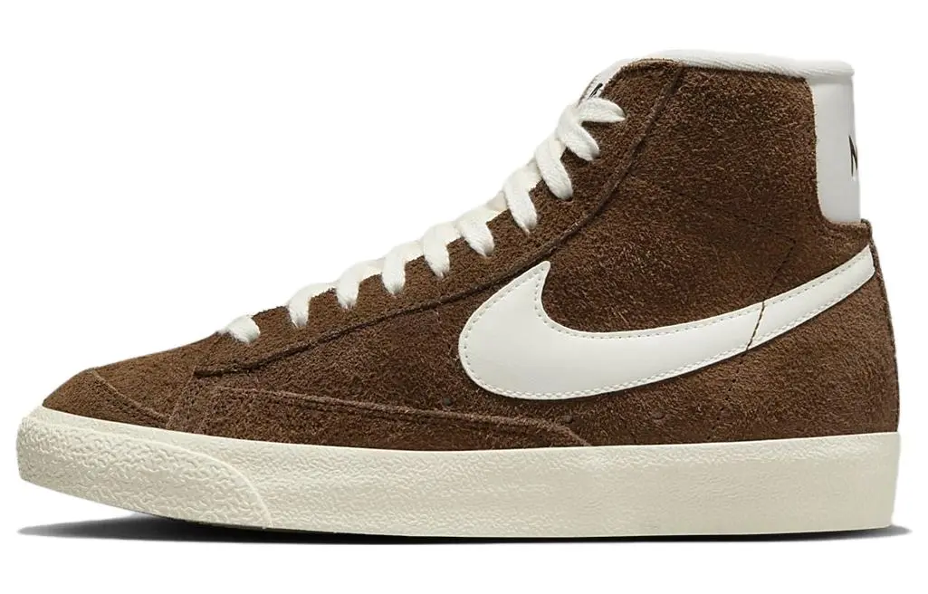 Nike Blazer Slip-Resistant Durable High-Top Skate Shoes Men's Brown White