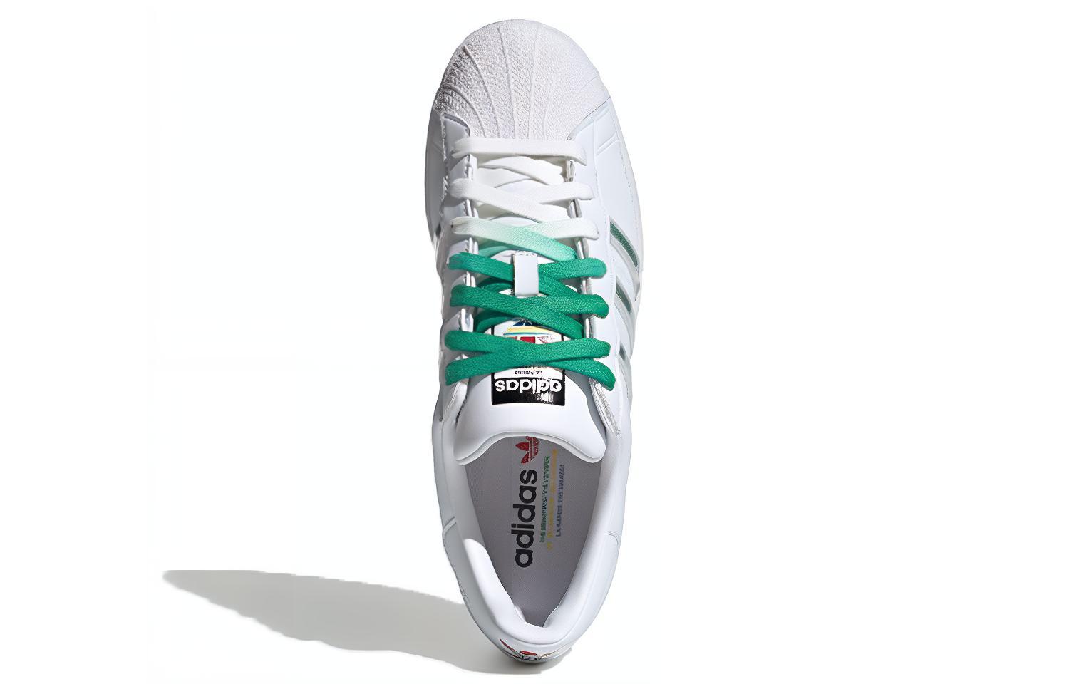 Кеды adidas Originals Superstar (бело-зеленые) — Белый / зелёный — фото 5