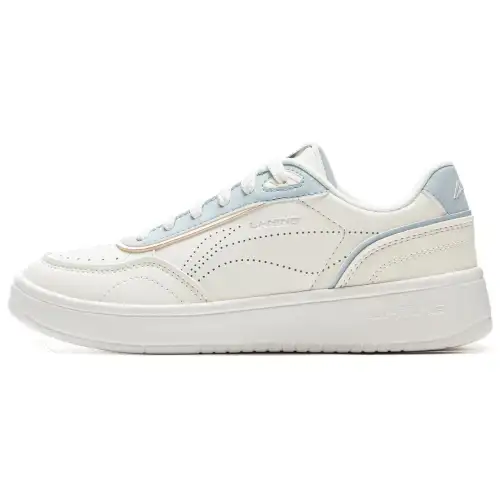 Li Ning Sourdough Slip Resistant Abrasion Resistant Low top Skateboard Shoes Women's White Blue