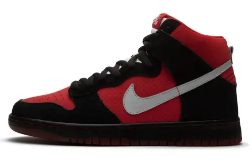 Nike Sb Dunk High Sport Red Metallic Platinum