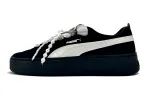 PUMA Smash Platform Non slip Lightweight Low top Skateboard Shoes Women's Black Silver