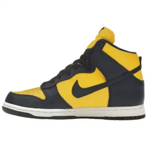 Nike Dunk High Slip Resistant Abrasion Resistant High top Skateboard Shoes Unisex Yellow