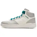 Li Ning Cyan Cloud Slip Resistant, Abrasion Resistant, Breathable High top Skateboard Shoes Men's White Gray