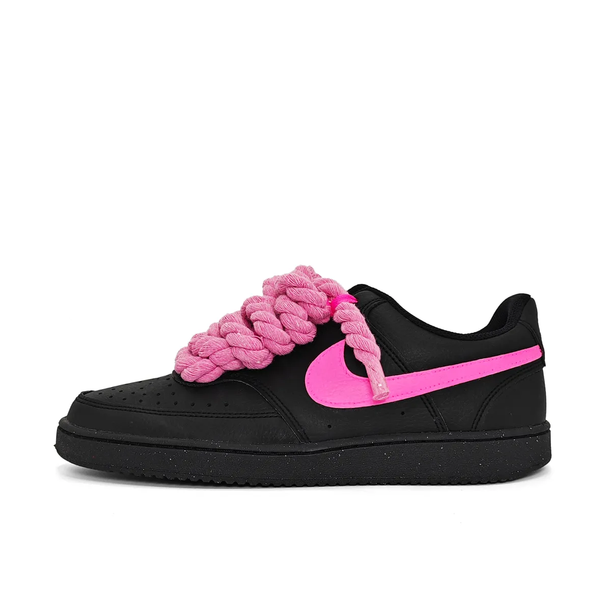 Nike Court Vision Slip Resistant, Abrasion Resistant, Lightweight Low top Skateboard Shoes Unisex Black Pink