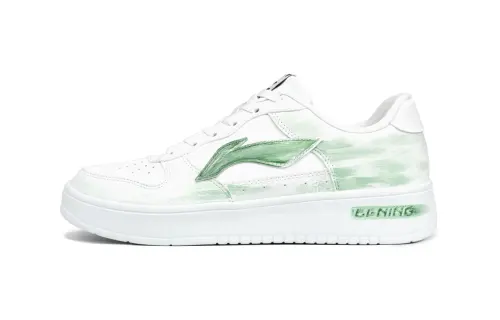 Li Ning Floating Boat Slip Resistant Abrasion Resistant Low top Skateboard Shoes Men's White Green