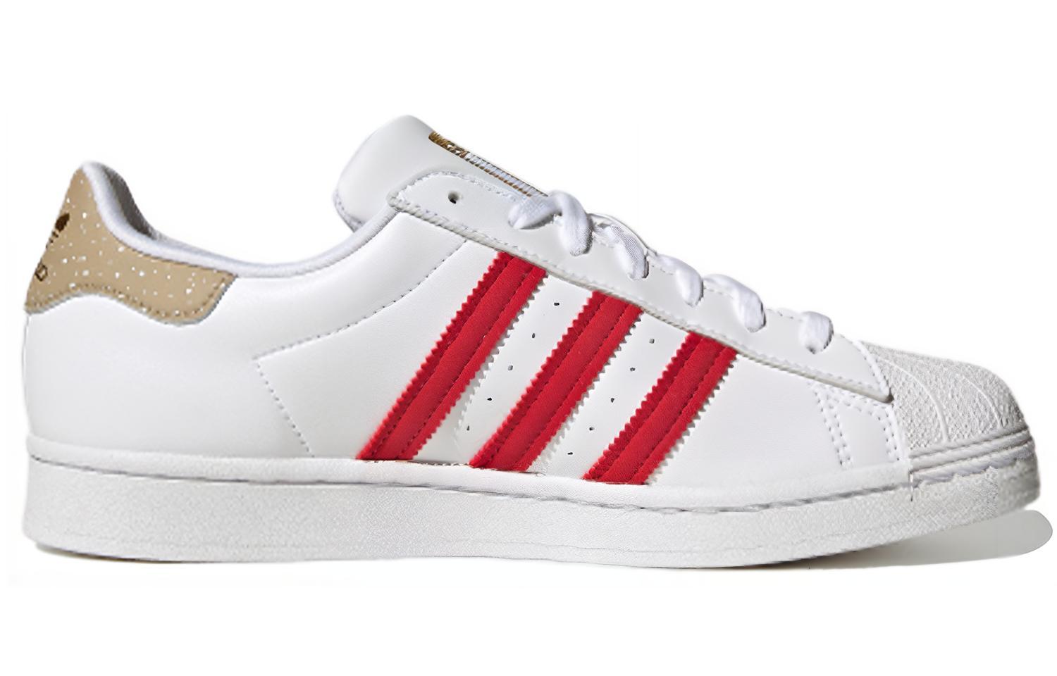 Кеды adidas originals SUPERSTAR (бело-красно-золотые) — фото 2