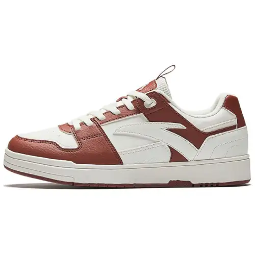 Anta Slip Resistant Abrasion Resistant Cushioning Low top Skateboard Shoes Women's White Red