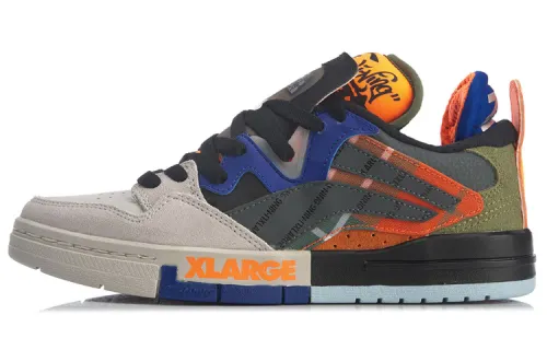 XLARGE x Li Ning Wave Pro Slip Resistant Abrasion Resistant Low top Skateboard Shoes Women's Gray Orange