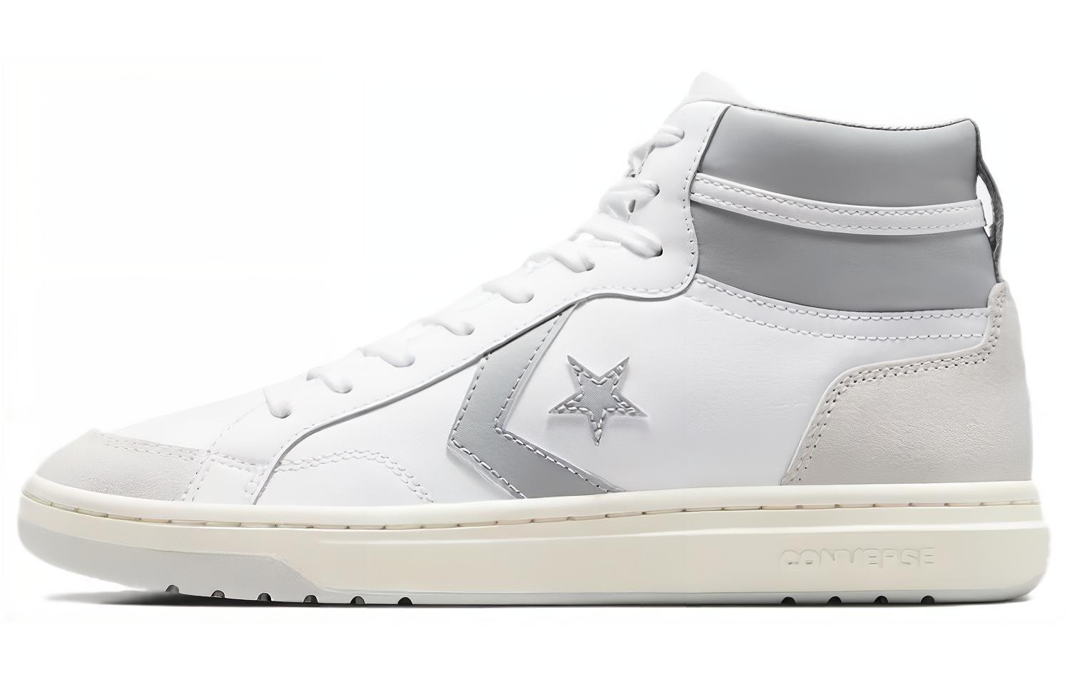 Converse Pro Blaze Classic Coverage Cushioning Lightweight High top Skateboard Shoes Unisex White Gray