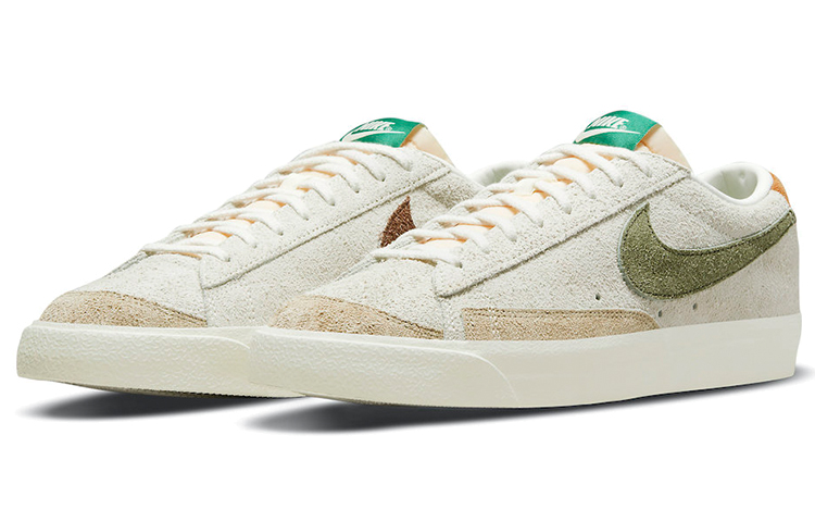Кеды Nike Blazer (бежево-зеленые) — Бежевый / зелёный — фото 3