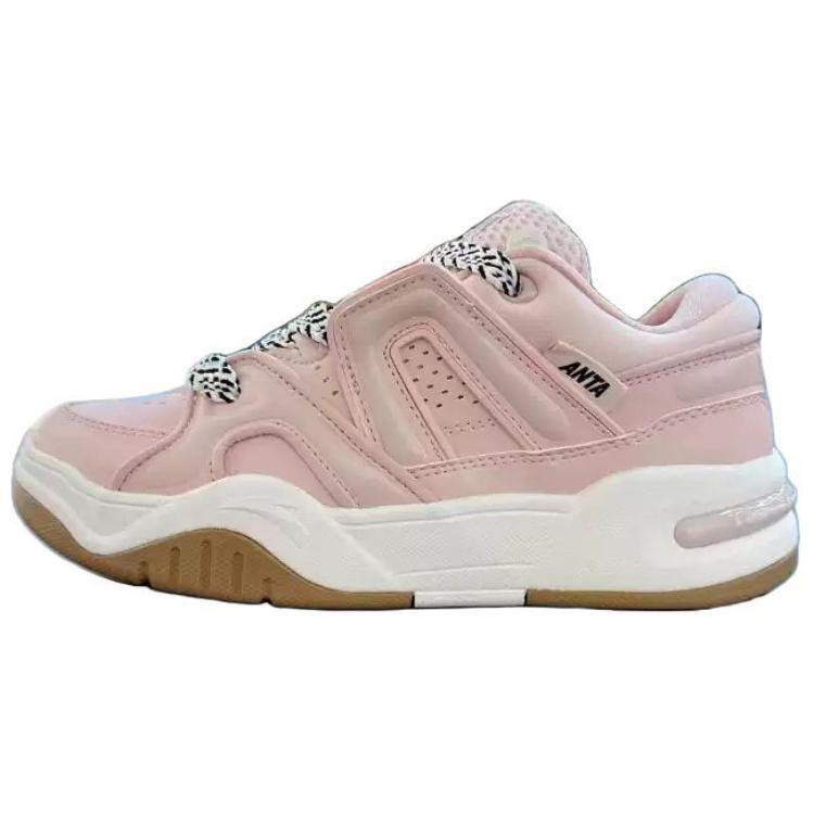 Anta AOJIE Synthetic Leather Slip Resistant Cushioning Slip Resistant Cushioning Low top Skateboard Shoes Women's Pink