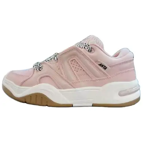 Anta AOJIE Synthetic Leather Slip Resistant Cushioning Slip Resistant Cushioning Low top Skateboard Shoes Women's Pink