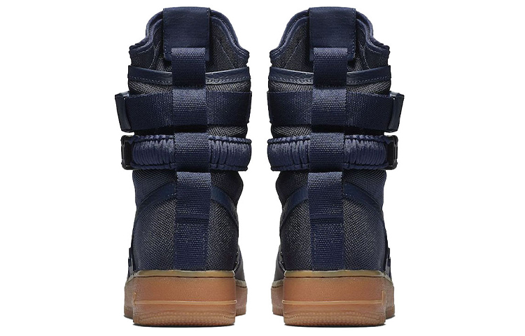 Мужские кеды Nike Air Force 1 Navy Gum OG (темно-синие с коричневой подошвой) — 午夜蓝/午夜蓝/黑 — фото 4