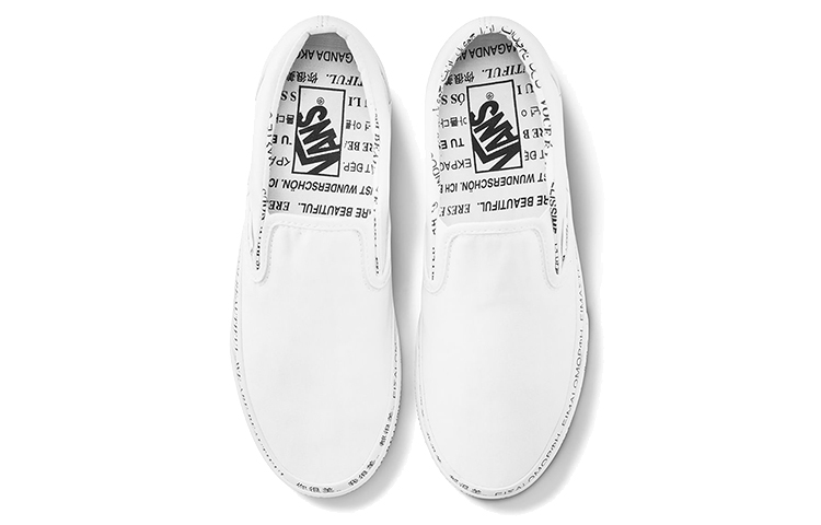 Женские кеды Vans Classic Slip-On (белые с принтом) — фото 3