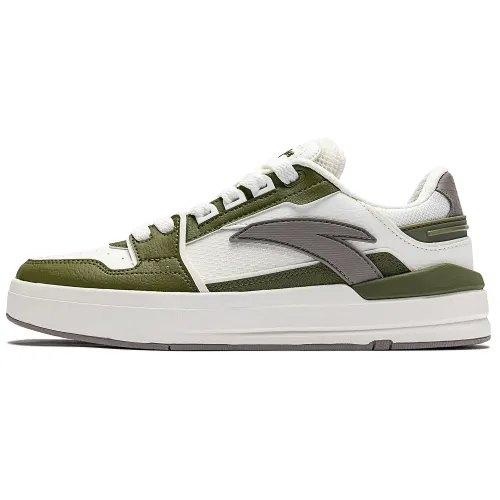 Anta Street Naughty Slip Resistant Abrasion Resistant Low top Skateboard Shoes Men's White Green