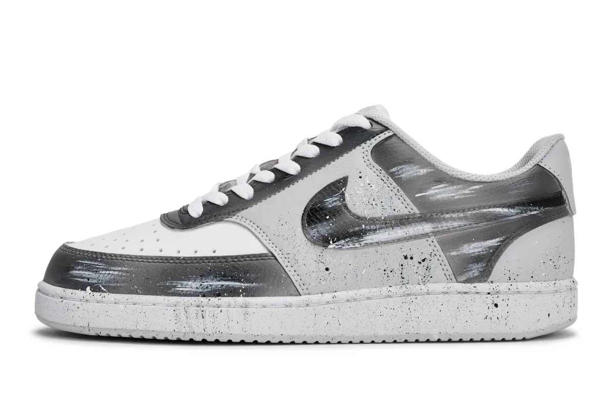 Nike Court Vision Abrasion Resistant Low top Skateboard Shoes Men's Gray White