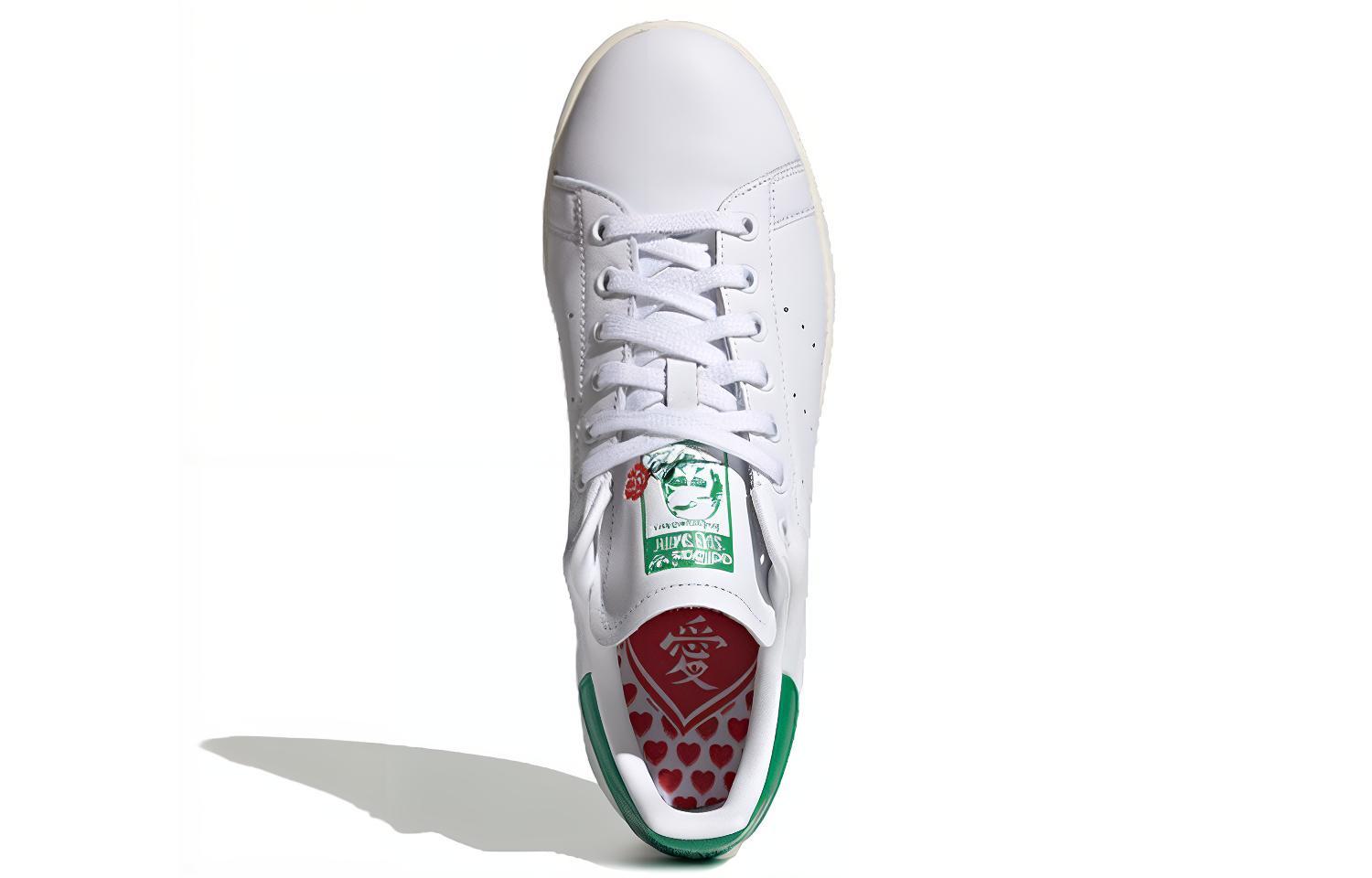 Кеды adidas originals STAN SMITH (белые / зеленые) — Белый / зелёный — фото 4