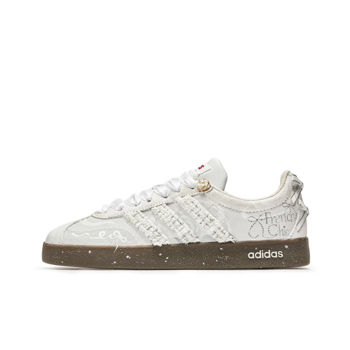 Adidas IC77 Camellia Language Low top Skateboard Shoes Unisex Silver White