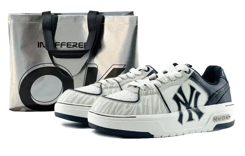 MLB Chunky Liner Abrasion Resistant Height Increasing Low top Skateboard Shoes Unisex Gray Black