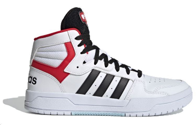 Мужские кеды adidas Entrap Mid (бело-черно-красные) — Белый / чёрный / красный — фото 2