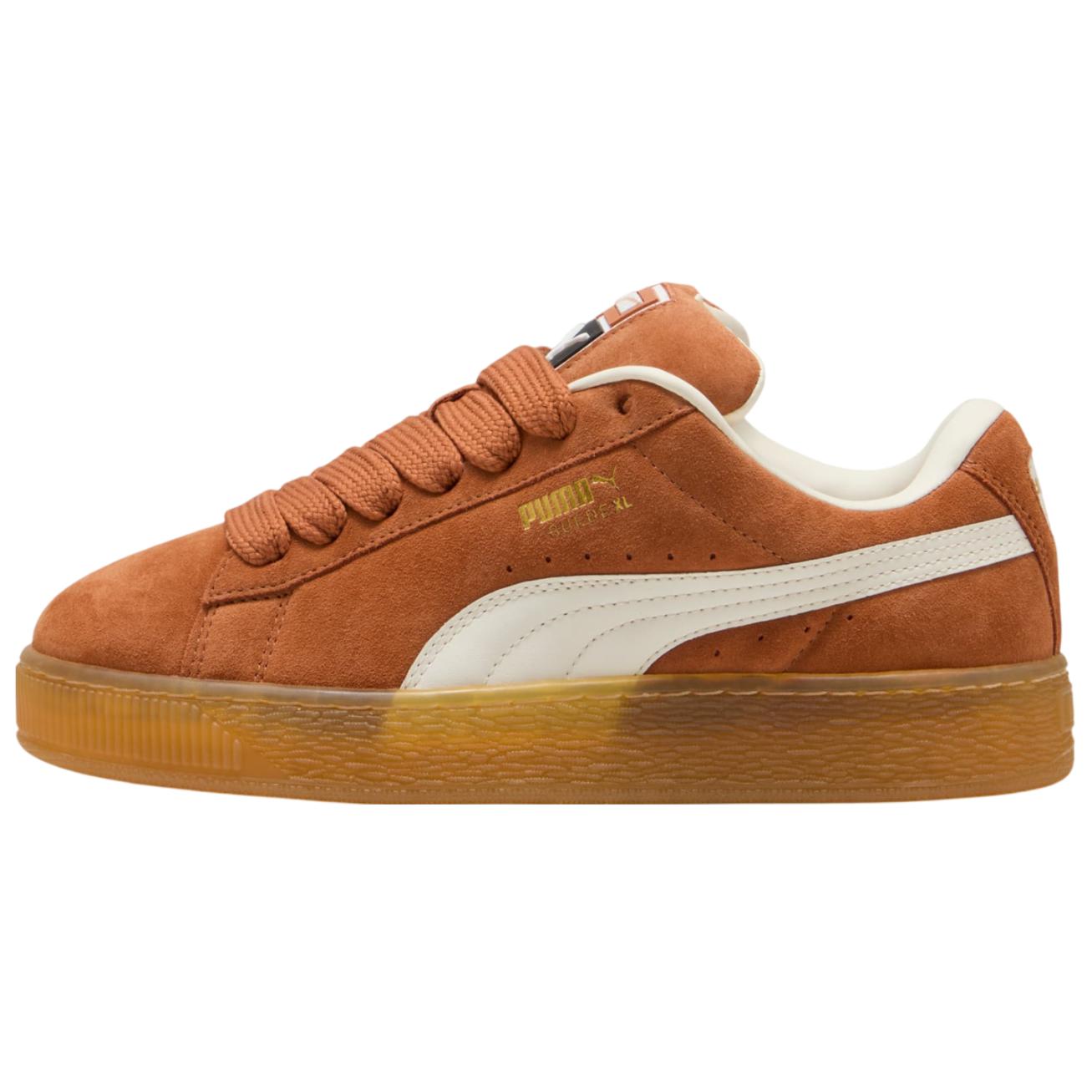 Женские кеды PUMA Suede XL (коричнево-белые)