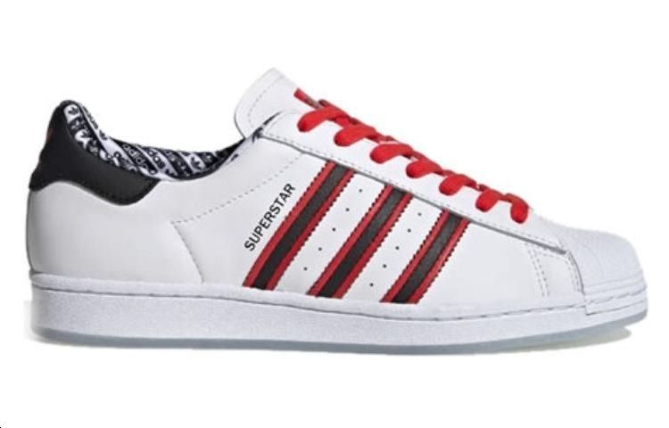 Кеды adidas originals SUPERSTAR (бело-черно-красные) — Белыйчёрныйкрасный — фото 2