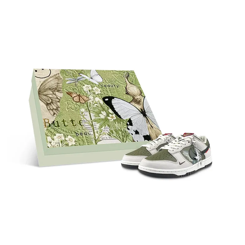 Nike Dunk Abrasion Resistant Low top Skateboard Shoes Unisex White Green