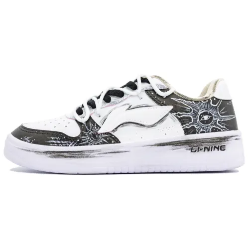 Li Ning Floating Boat Coverage Slip Resistant And Abrasion Resistant Low top Skateboard Shoes Unisex White Black Gray