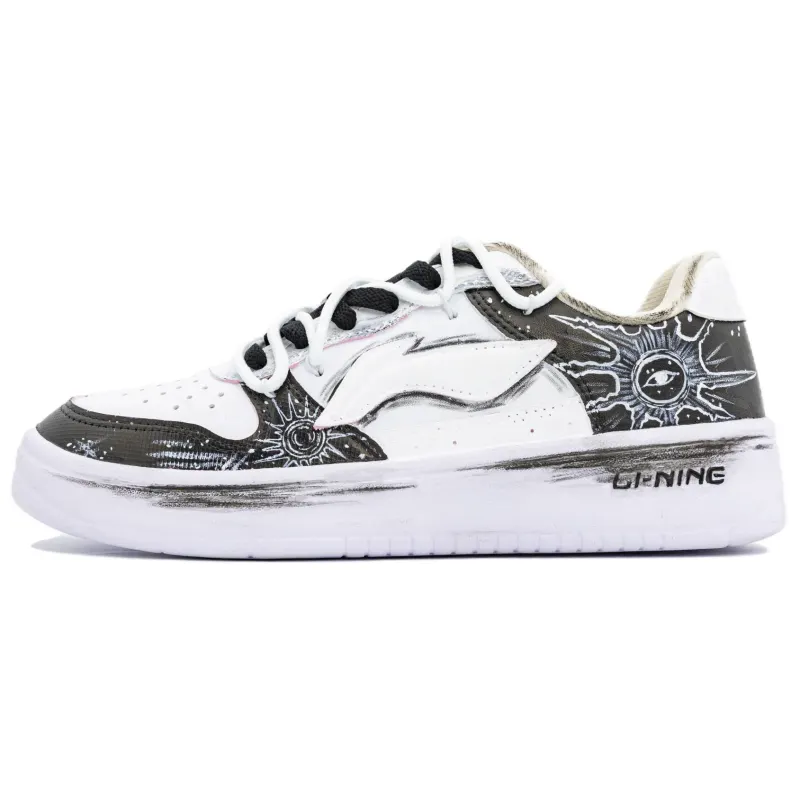 Li Ning Floating Boat Coverage Slip Resistant And Abrasion Resistant Low top Skateboard Shoes Unisex White Black Gray
