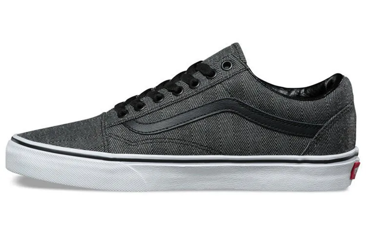 Vans Old Skool Wear Resistant Non Slip Low Top Casual Skate Shoes Unisex Black Gray Blackgray