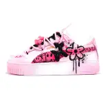 PUMA Carina Street Acacia Cut-off Red Anti-Slip Wear-Resistant Low-Top Skateboard Shoes Women's Black Pink