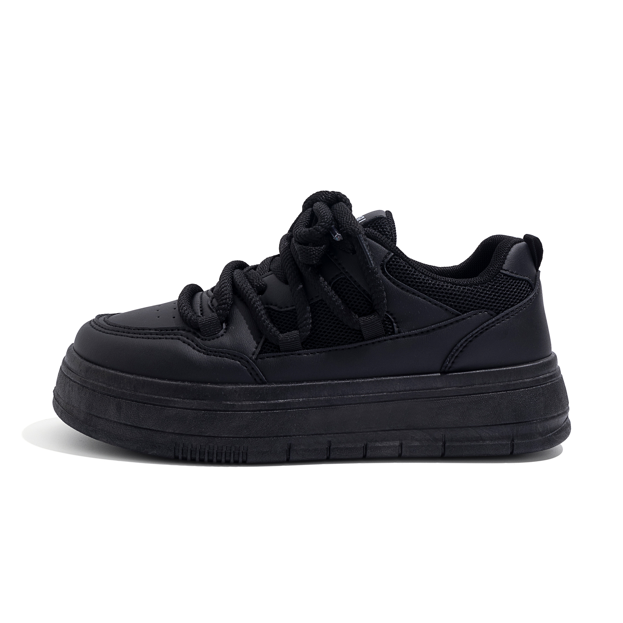 Global HUANQIU Mesh Synthetic Leather Breathable Versatile Casual Sports Fashion Sneakers Black Warrior Classic Low Top Couple Women's Black