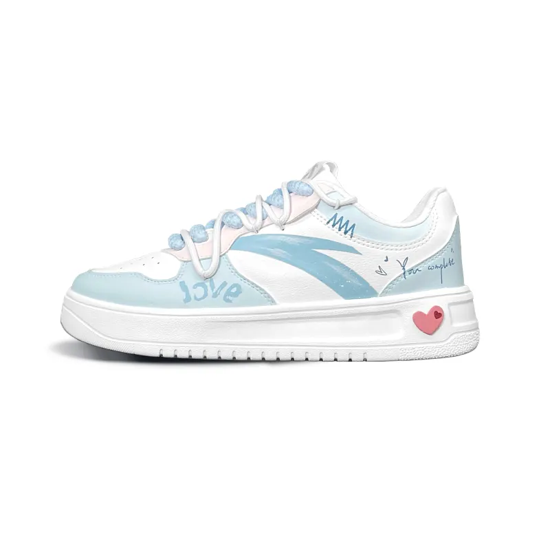 Anta Slip Resistant Cushioning Abrasion Resistant Low top Skateboard Shoes Men's Light Blue