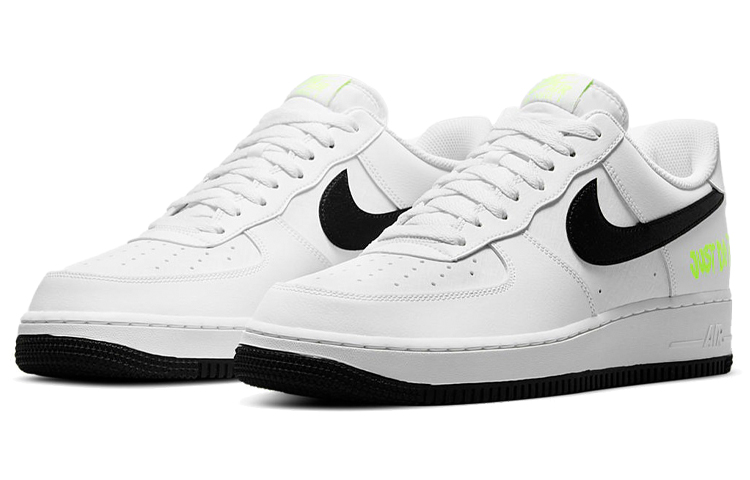 Мужские кроссовки Nike Air Force 1 Just Do It (бело-черно-зеленые) — фото 3