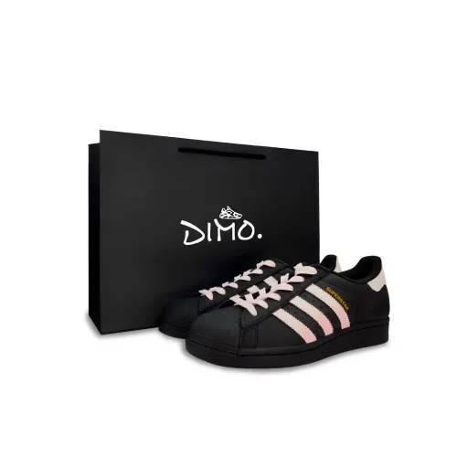 Adidas Originals SUPERSTAR Skateboard Shoes Unisex Low Top Black/Pink