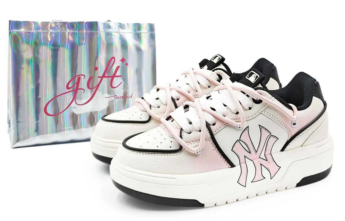 MLB Chunky Liner Abrasion Resistant Abrasion Resistant Low top Skateboard Shoes Unisex Light Pink