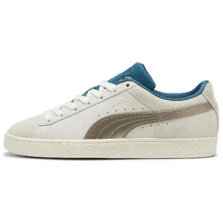 PUMA Suede Abrasion Resistant Abrasion Resistant Low top Skateboard Shoes Unisex Beige White Blue
