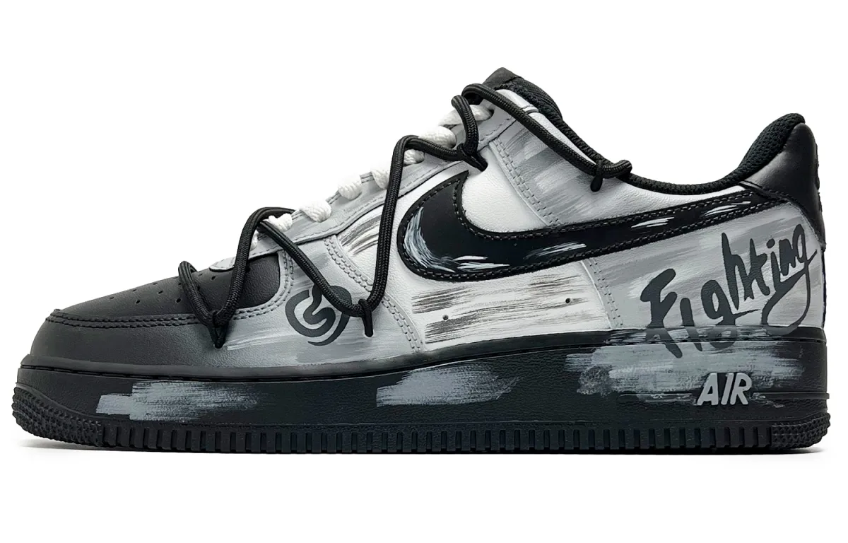 Nike Air Force 1 Outdoor Outfit Abrasion Resistant Slip Resistant Low top Skateboard Shoes Women's Black White
