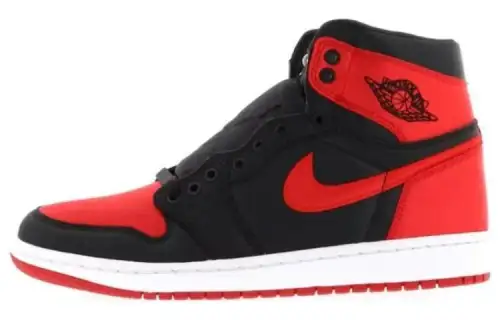 Jordan Air Jordan 1 Comfortable Slip Resistant Abrasion Resistant High top Skateboard Shoes Women's Red Black