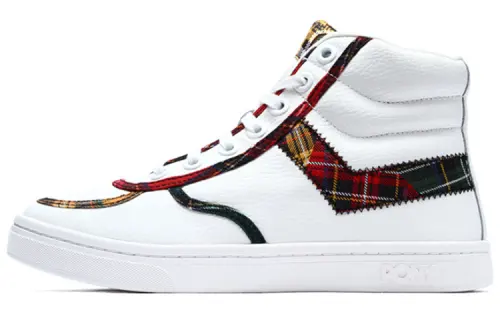 Pony SLAM DUNK Slip Resistant, Abrasion Resistant, Lightweight High top Skateboard Shoes Unisex White