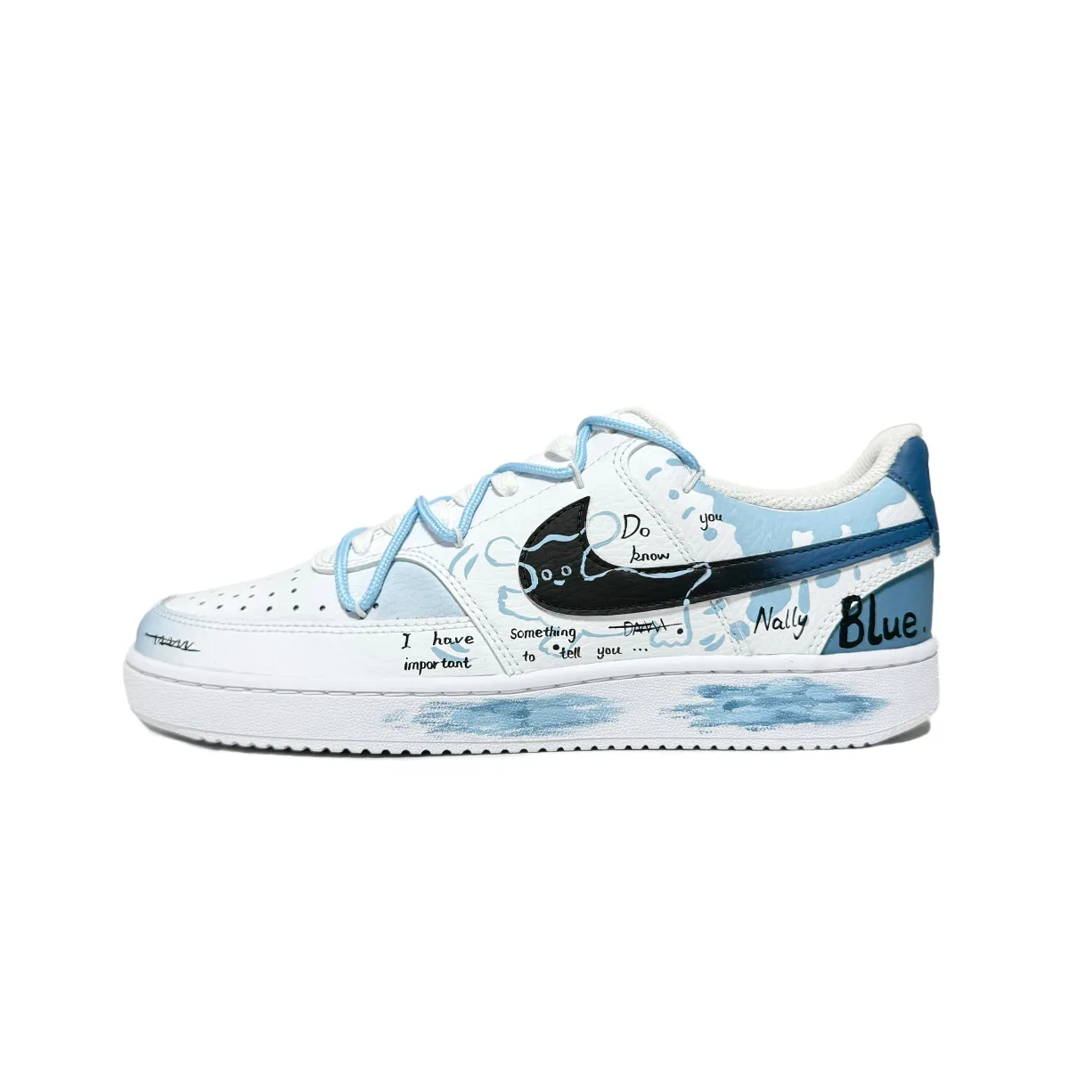 Nike Court Vision 1 Tylend Fairy Tale Abrasion Resistant Low top Skateboard Shoes Unisex Blue White