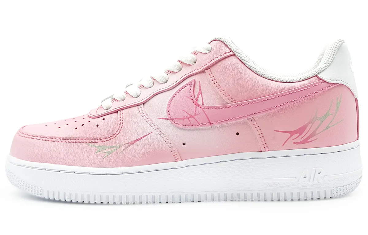 Nike Air Force 1 Abrasion Resistant Low top Skateboard Shoes Men's Pink White