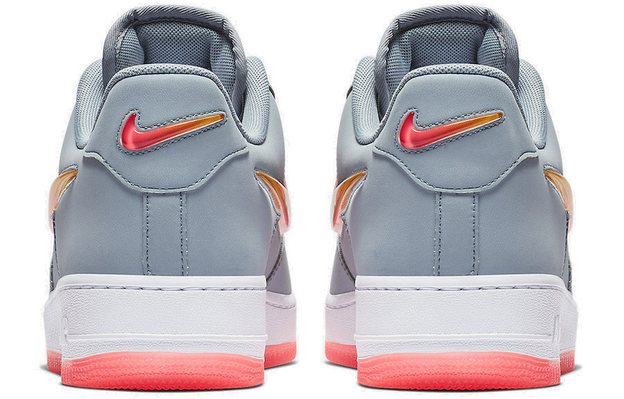 Мужские кроссовки Nike Air Force 1 Jewel (серый) — Серый / красный — фото 5
