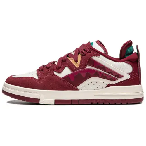 Li Ning Wave Pro Slip Resistant Abrasion Resistant Low top Skateboard Shoes Women's Red White