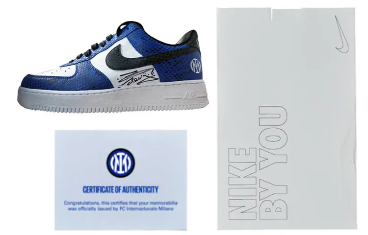 Nike Air Force 1 Coverage Slip Resistant Abrasion Resistant Low top Skateboard Shoes Unisex White Blue